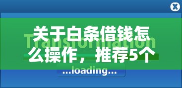 关于白条借钱怎么操作，推荐5个浙江车贷网平台给你