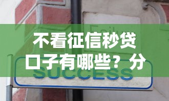 不看征信秒贷口子有哪些？分享8个贷款口子平台