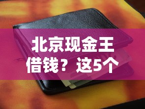 北京现金王借钱？这5个平台借钱容易值得一试