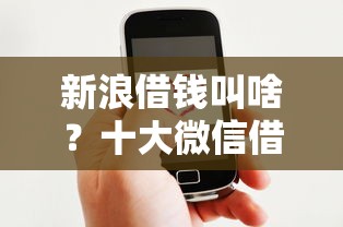 新浪借钱叫啥？十大微信借钱平台好推荐