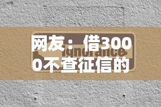 网友：借3000不查征信的口子？求介绍几款最简单的贷款平台