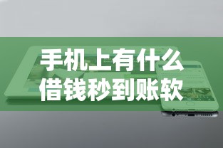 手机上有什么借钱秒到账软件？这5个贷款两万的平台值得一试
