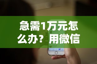 急需1万元怎么办？用微信来借钱试试这5个无门槛平台