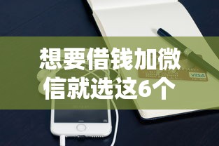 想要借钱加微信就选这6个6千元手机小额黑户快速贷款软件