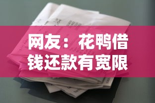 网友：花鸭借钱还款有宽限期吗？求介绍几款最快下款的贷款平台