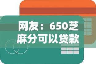网友：650芝麻分可以贷款额度？求介绍几款网络贷款平台排名不分先后