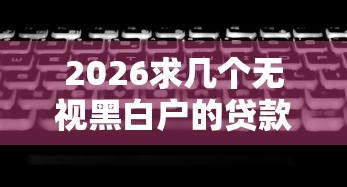 2026求几个无视黑白户的贷款，差2千元就选这7个平台