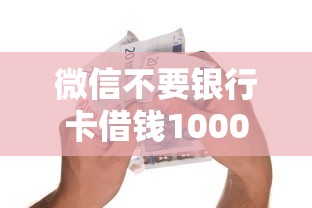 微信不要银行卡借钱1000元无门槛本月借款平台力荐！分享小额网贷口子1000元无门槛借款