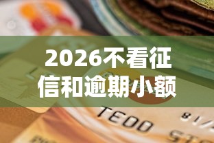 2026不看征信和逾期小额贷款，差1千元就选这5个平台