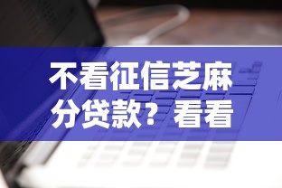 不看征信芝麻分贷款？看看这5个网上借钱平台好最正规怎么样