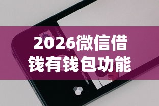 2026微信借钱有钱包功能吗，差1万元就选这5个平台