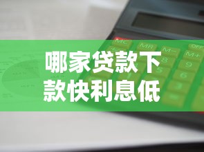 哪家贷款下款快利息低拢共有哪些选择？9个小额平台借钱容易通过不看征信详解