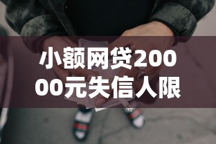小额网贷20000元失信人限高网贷口子，什么贷款下款几率大些的6个平台介绍
