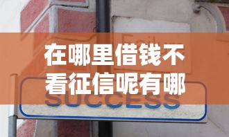 在哪里借钱不看征信呢有哪些？分享5个黑户有没有借钱的平台