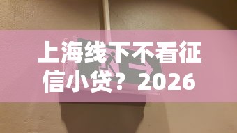 上海线下不看征信小贷？2026最新测评10个20岁贷款平台