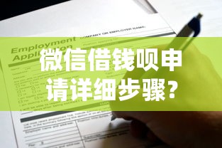 微信借钱呗申请详细步骤？这6个黑户还能贷的口子可以试试