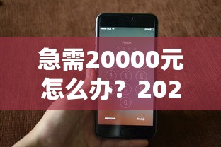 急需20000元怎么办？2025只凭手机号贷款试试这5个无门槛平台