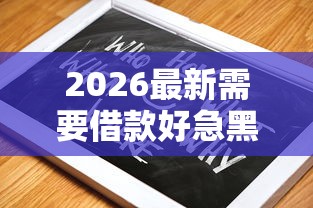 2026最新需要借款好急黑户，总结十个小额借钱平台！